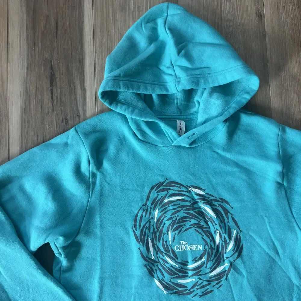 Against the Current - The Chosen LS Athletic Teal Hooded Sweatshirt sz Medium - Picture 2 of 6